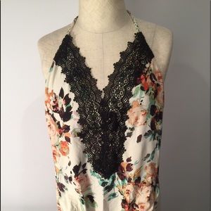 Anthropologie Swimsuit floral lace